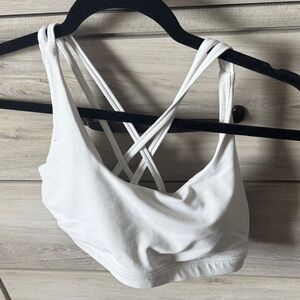 White Strappy Women's sports bra